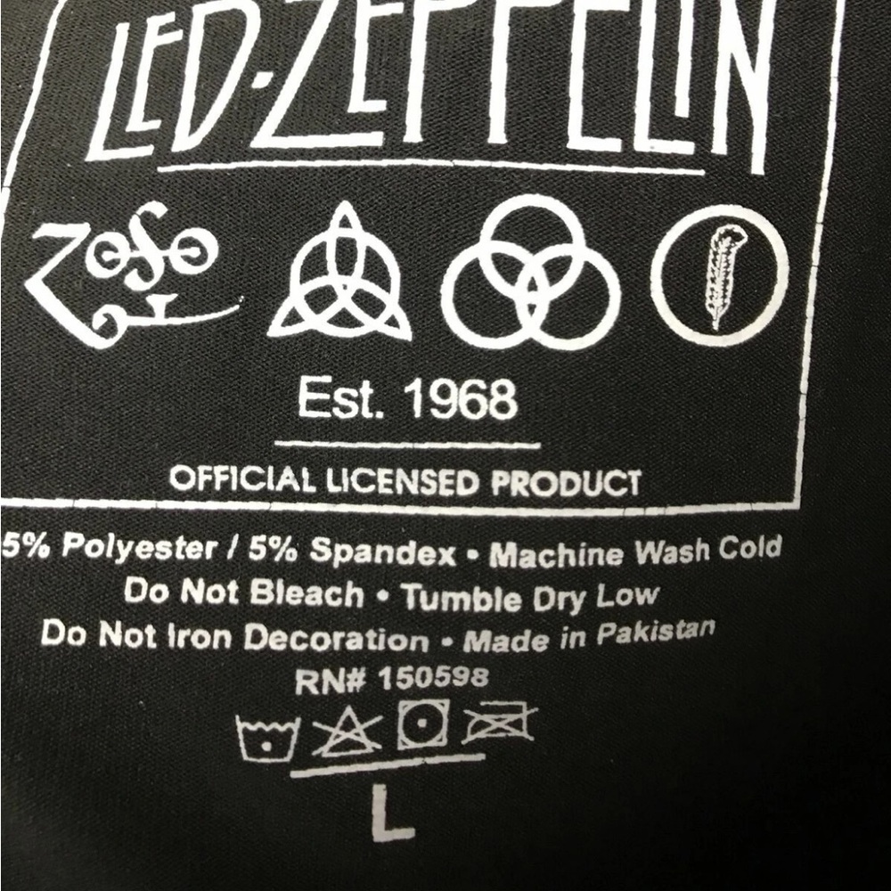 Led Zeppelin Black Women's Bodysuit xs s m - Picture 4 of 7
